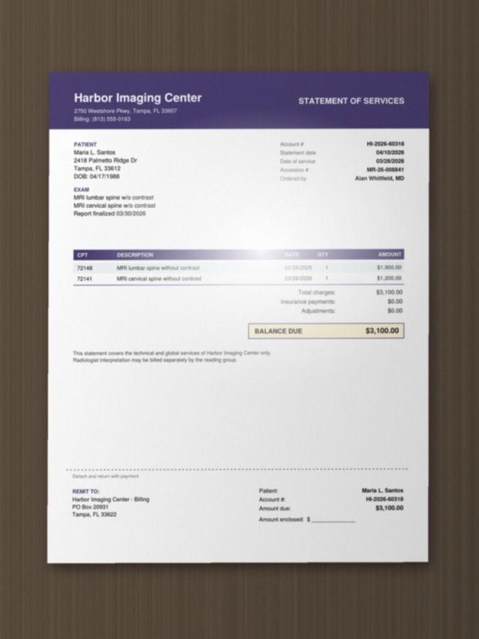 Photo of the Harbor Imaging Center bill